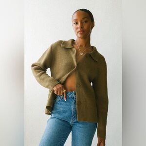 Khaki Fawn Cardigan - All Row